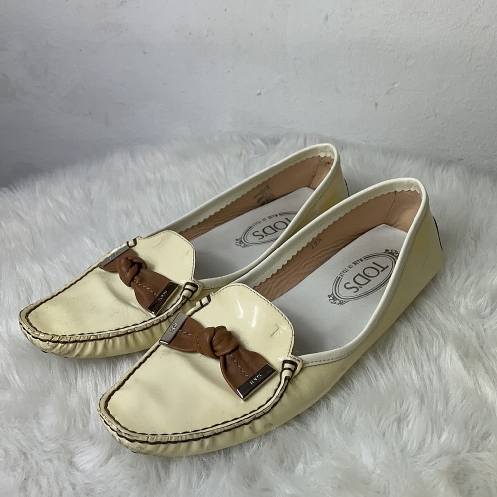 Tod's Cream and Brown Loafers